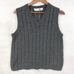 VTG Malcolm Starr Mens Sweater Vest‎ Medium Shetland Wool Academia Preppy Ivy